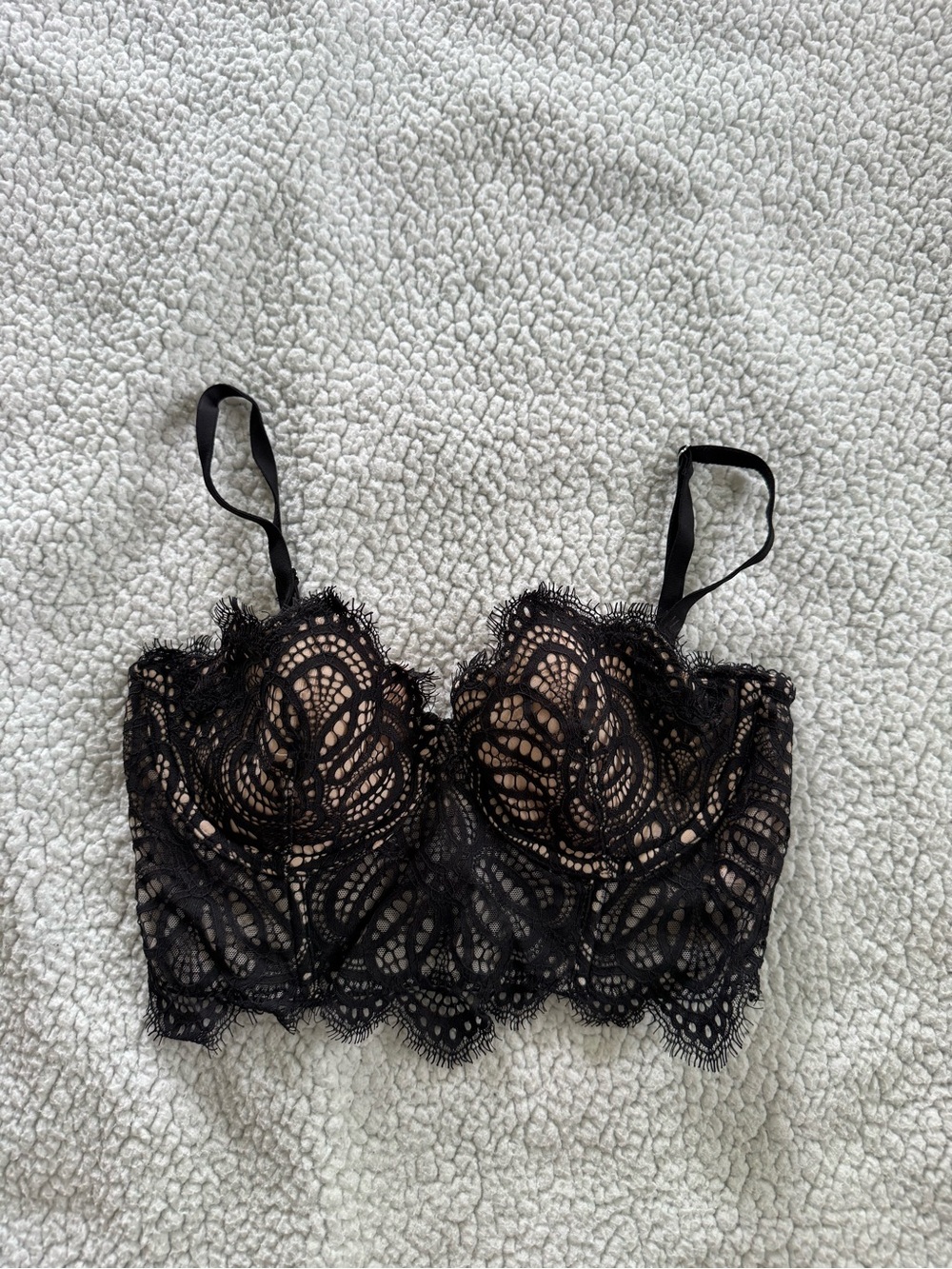 Victoria's Secret Black Lace Longline Bralette